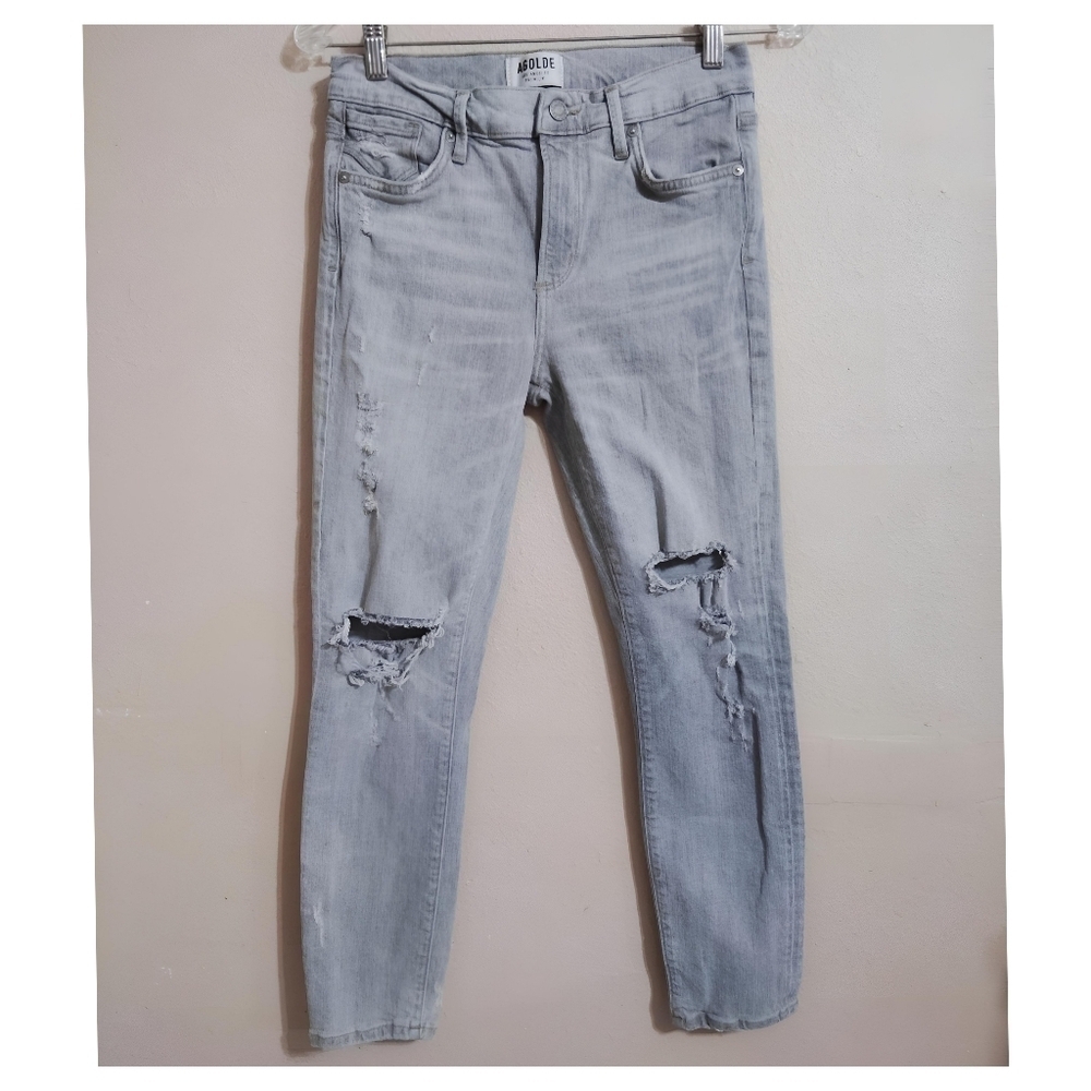 AGOLDE Sophie High Rise Crop Skinny in Portland Destructed Size 26 - Picture 2 of 6